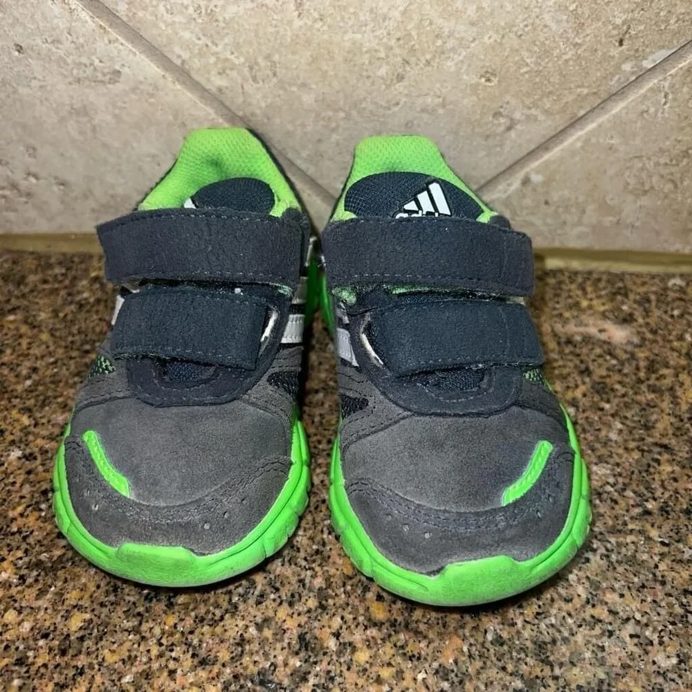 Adidas Sneakers Black Green Toddler Size 5